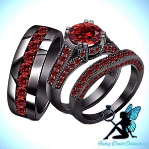 His and hers ruby best sale rings
