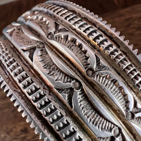 Silver Cuff Bracelet Vintage Native American - image 4