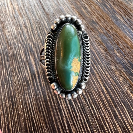 Vintage Native American Turquoise and Silver Ring - image 2