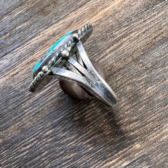 Turquoise Ring in Silver Vintage Navajo - image 6