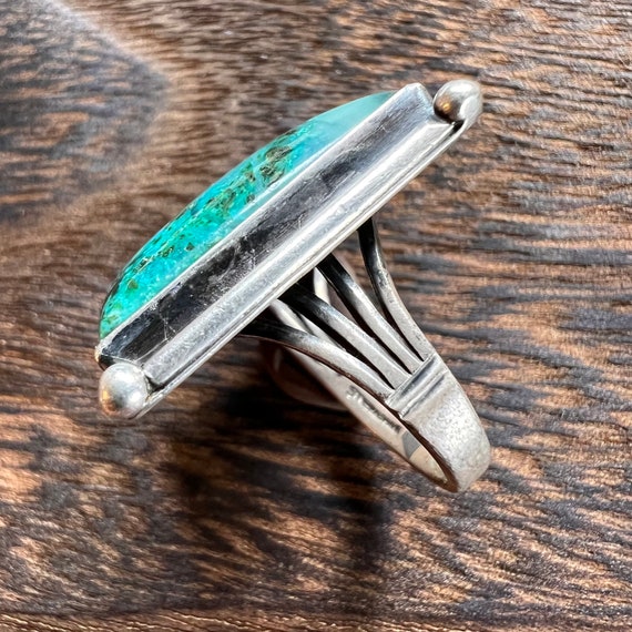 1950’s Chrysocolla Ring in Silver Size 6 - image 5