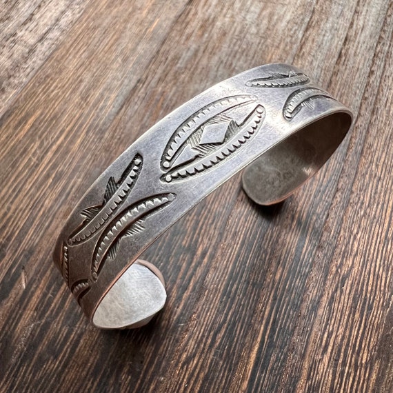 Ingot Silver Cuff Bracelet Antique Navajo