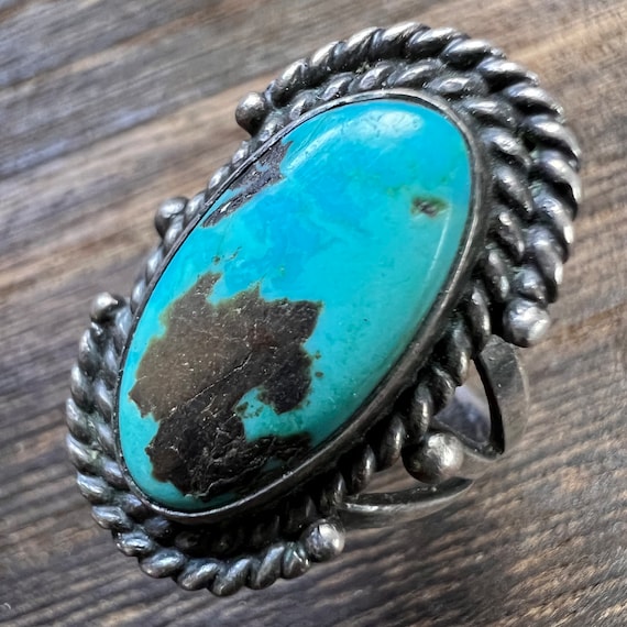Turquoise Ring in Silver Vintage Navajo - image 4