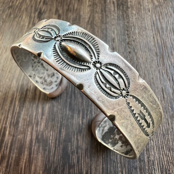 Ingot Silver Cuff Bracelet Antique Navajo