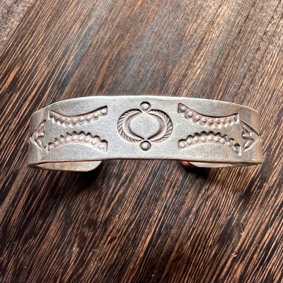 1915 Ingot Silver Cuff Bracelet Antique Navajo - image 2