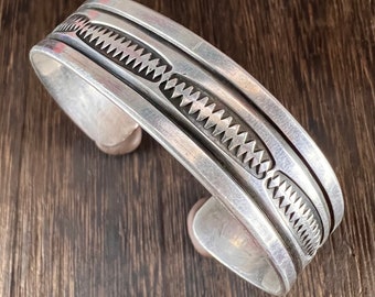 Vintage Silver Cuff Bracelet Antique Navajo