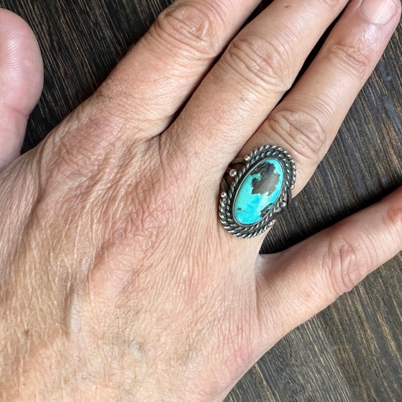 Turquoise Ring in Silver Vintage Navajo - image 10