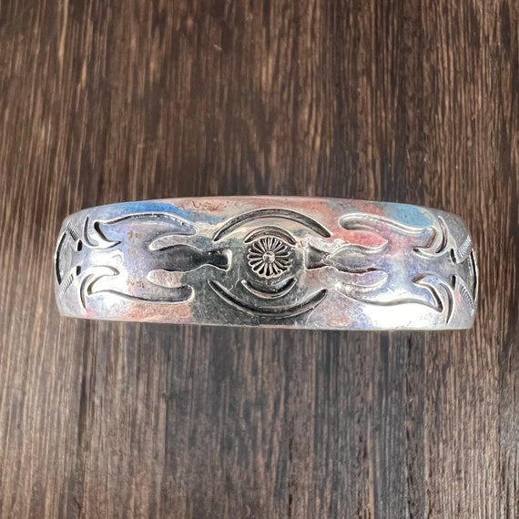 Vintage Silver Cuff Bracelet Native American - image 2