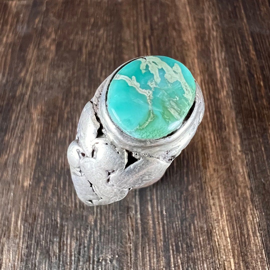 Silver ring- classic turquoise main image 1