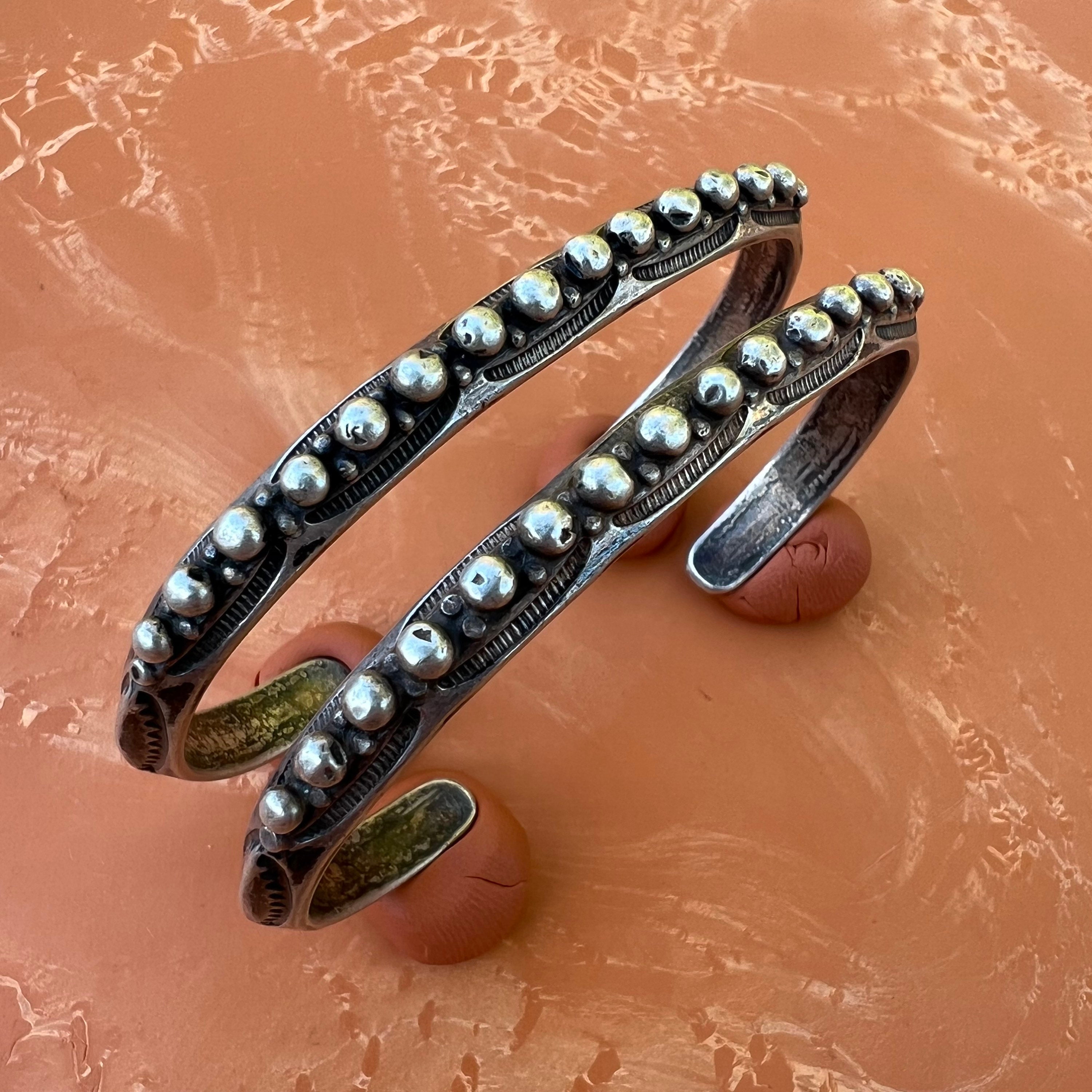 1930s Navajo Ingot Stamped Rope Bracelet | unimac.az