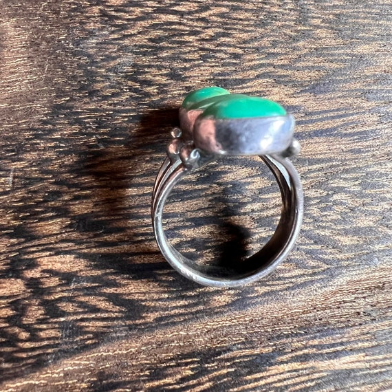 1930’s Vintage Turquoise and Silver Ring - image 7