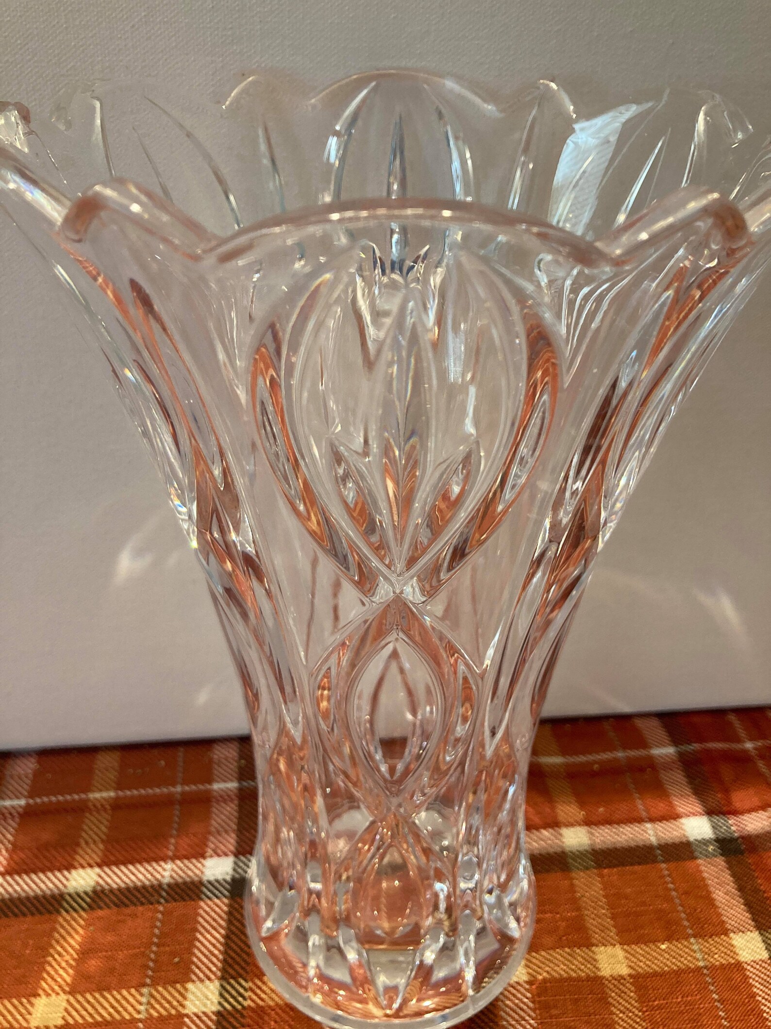 Vintage Lenox Crystal Vase Crystal Scalloped/Tulip Vase Etsy