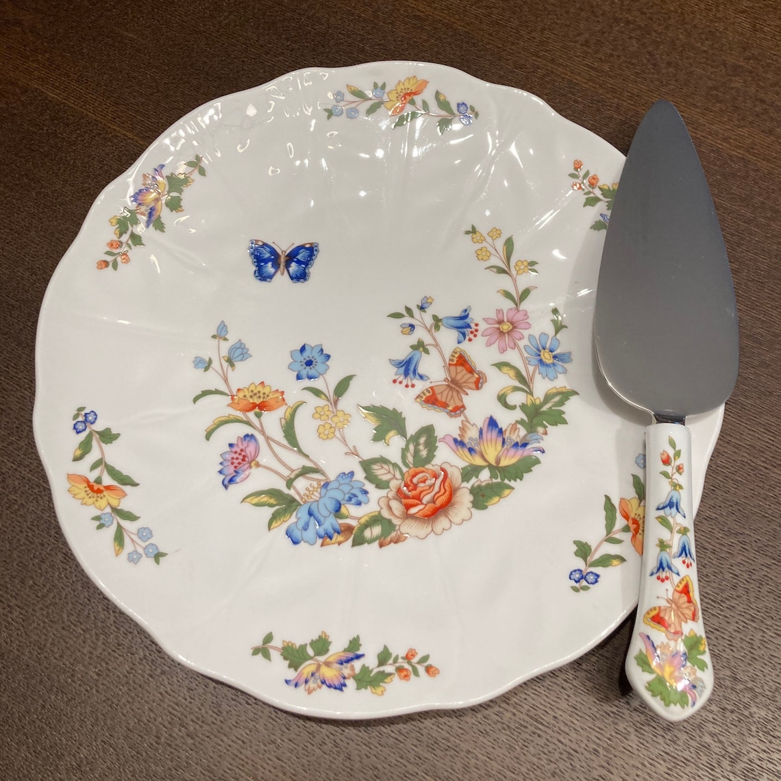 Vintage Aynsley Cake Plate and Knife Aynsley Fine China Etsy