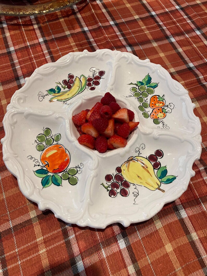 Fruit Serving Tray Fruit Tray Hand Painted Fruit Serving Etsy