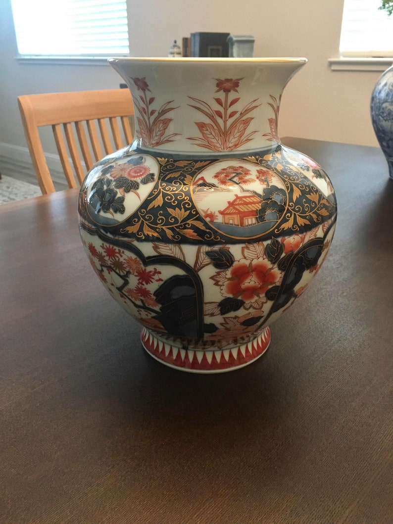 Arita Ware Vase Japanese Arita Ware Porcelain Vase Etsy