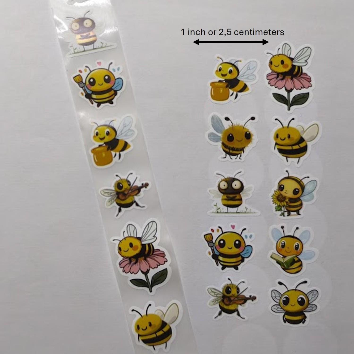 Hebble Bijenstickermix – 50 Stickers, Allemaal Verschillend – Met Bijen, Honing En Tekst – Water- En UV-bestendig, Vinyl