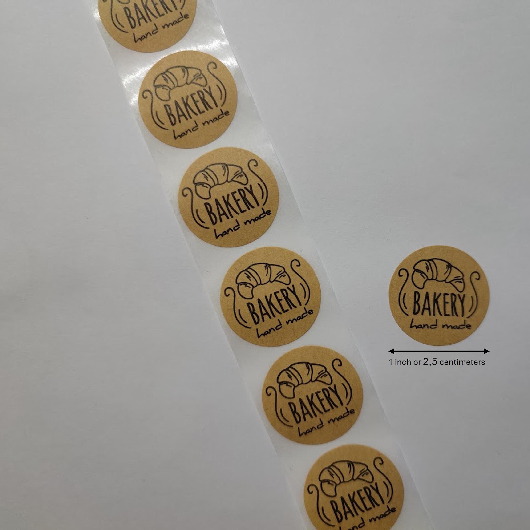 Backen Sticker Bakery Handmade Stickers – Kraft Paper With Black Lettering – 1 Inch ...
