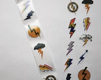 Cartoon Lightning Stickers – 10 Designs – 1 Inch – Playful Lightning Stickers for Gifts and Decoration