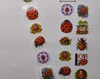 Ladybug Stickers – 10 Cute Bug & Ladybird Designs – 1 Inch Seal Stickers – Perfect for Gifts, Mail and Decoration