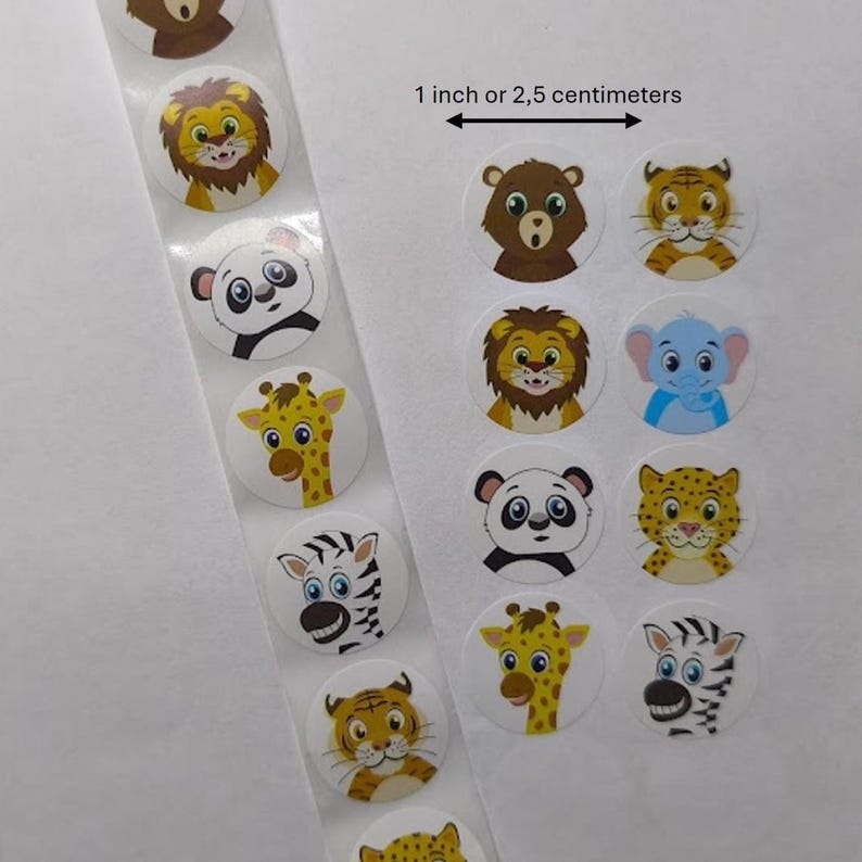 Animal Stickers – 8 Designs – 1 Inch Stickers for Gifts, Mail and ...