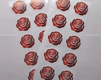 Red Rose Stickers – 20 Pieces – 3.5 cm – Decorative Stickers for Gifts, Cards and Mail