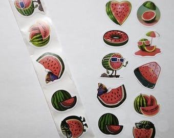 Watermelon Stickers – 10 Designs – 1 Inch – Cheerful Fruit Stickers for Gifts and Decoration