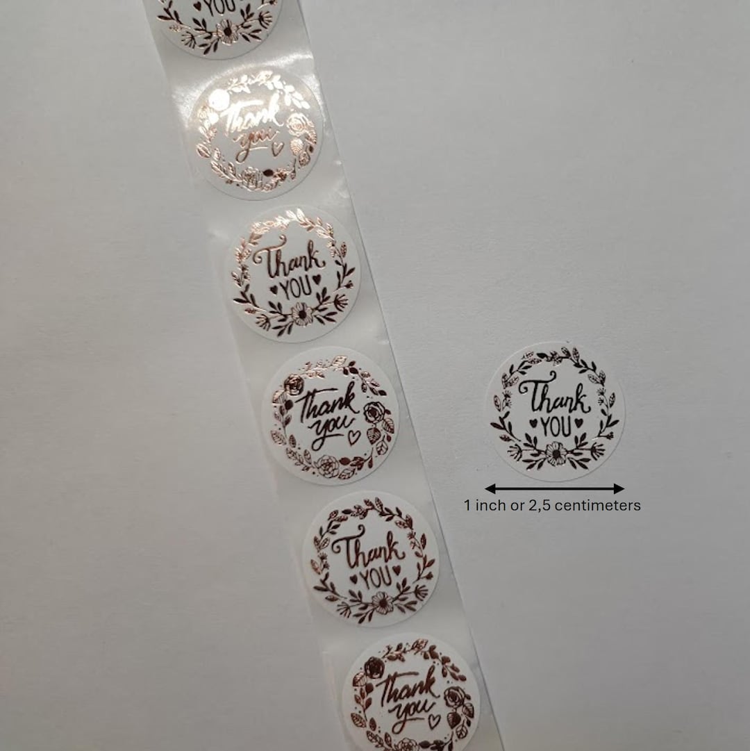 Thank You Stickers Sealstickers, 1 Inch, White Paper, Bronze / Copper ...