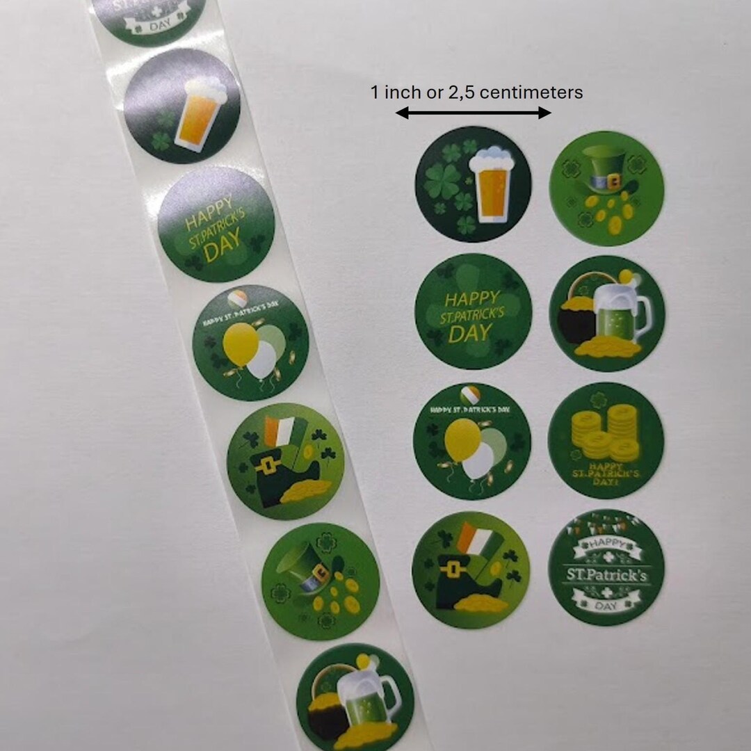 St. Patrick’s Day Stickers – 8 Round 1 Inch Designs – Irish Theme Seal ...