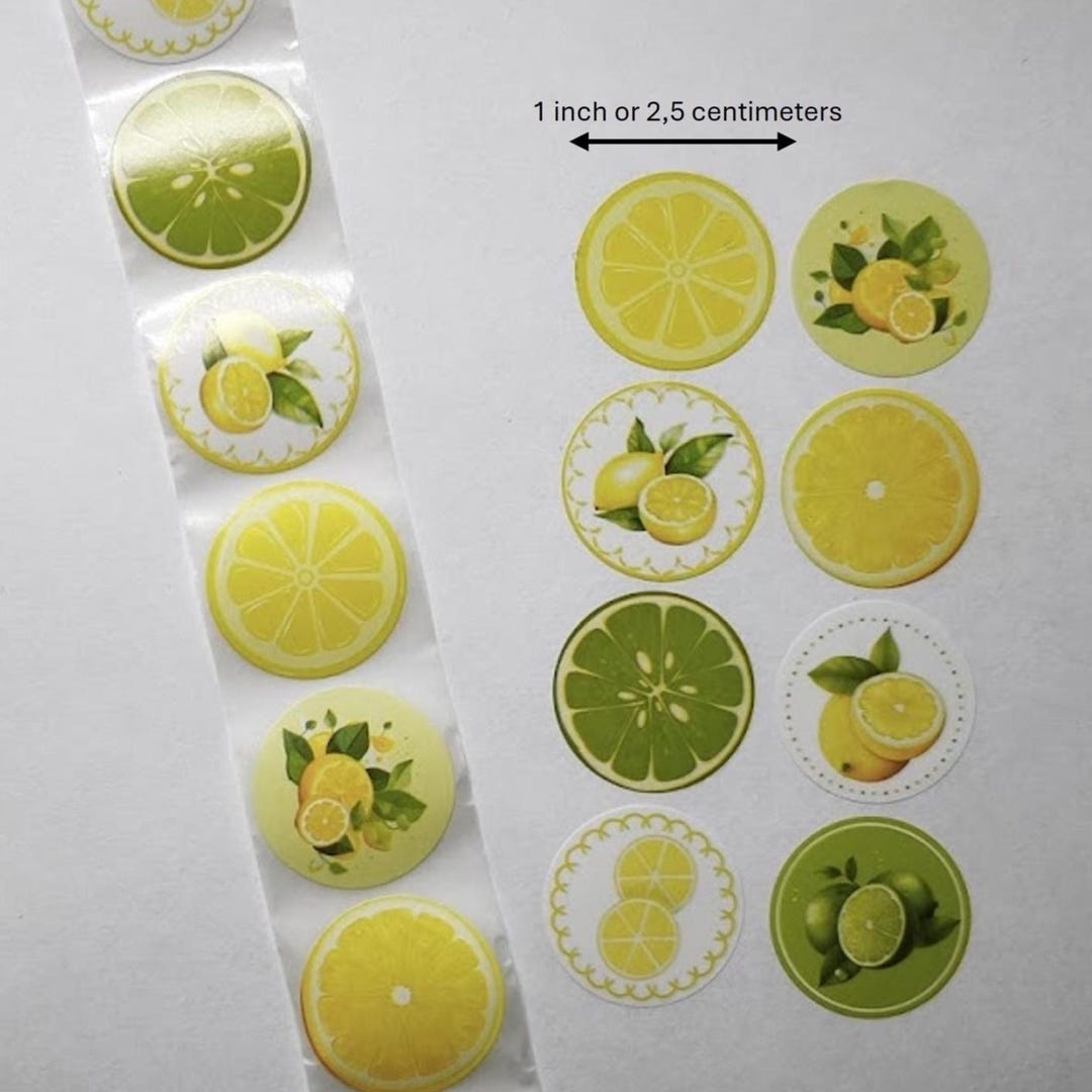 Lemon Stickers – 8 Designs – 1 Inch – Cute Lemon Stickers for Gifts ...