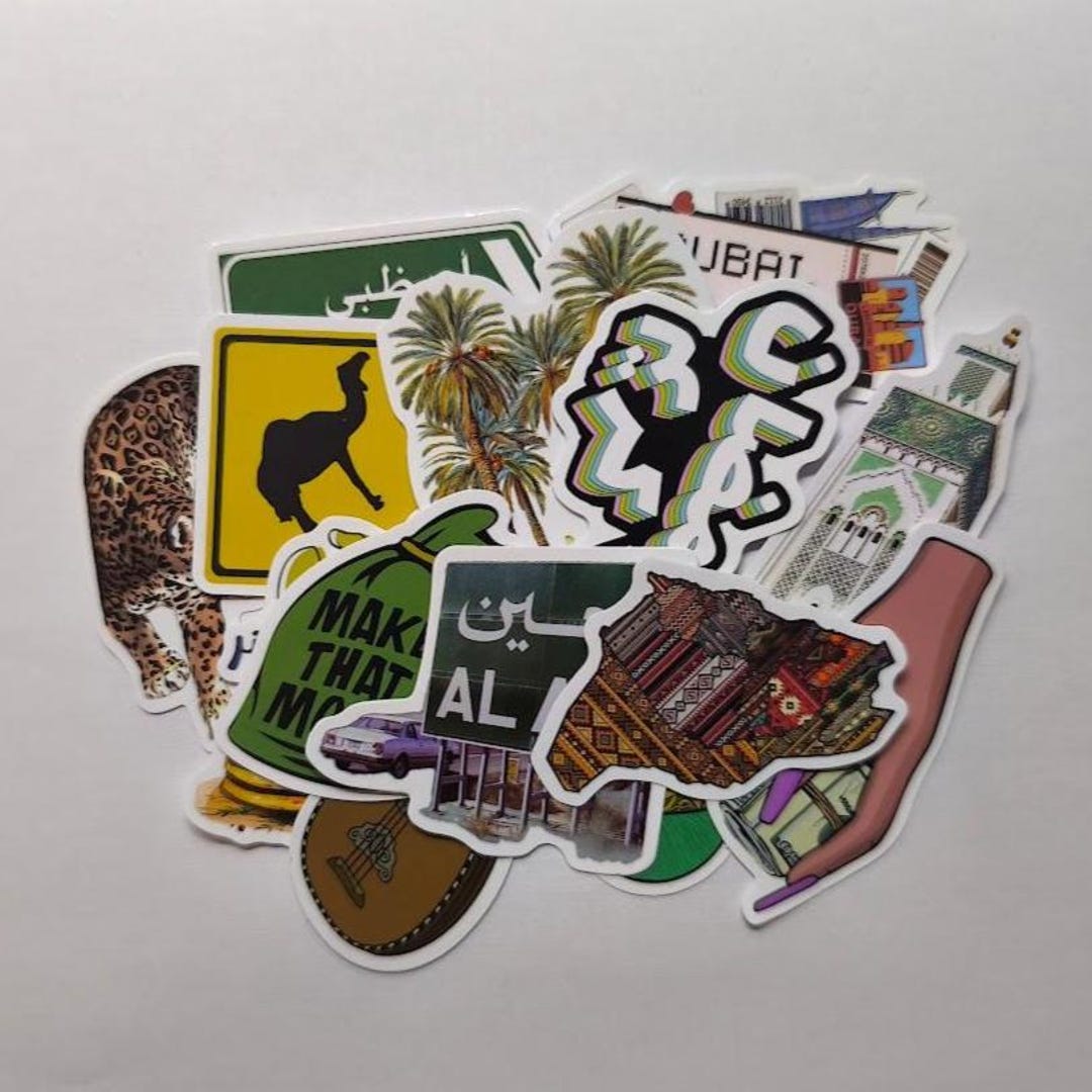 Saudi Arabian Desert Stickers | Travel and Landscape Cartoon Stickers ...