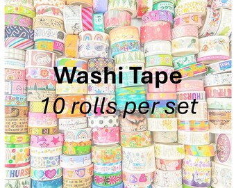 Scatola di nastri washi – Set assortito di 10 rotoli – Perfetto per progetti creativi