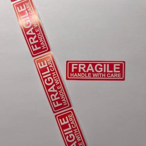 Adesivi "Maneggiare con cura" per pacchi fragili – 25 x 75 mm – Adesivi di avvertenza per pacchi fragili