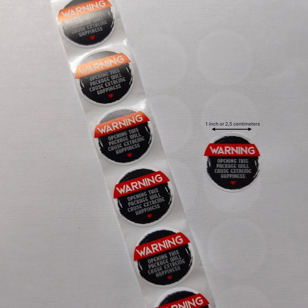 Round Danger Sticker Funny Warning Stickers – Round 1 Inch Stickers With Text “warning ...