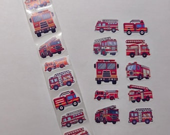 Fire Truck Stickers – Bold and Fun Designs – Not Round – Perfect for Kids, Mail and Decoration