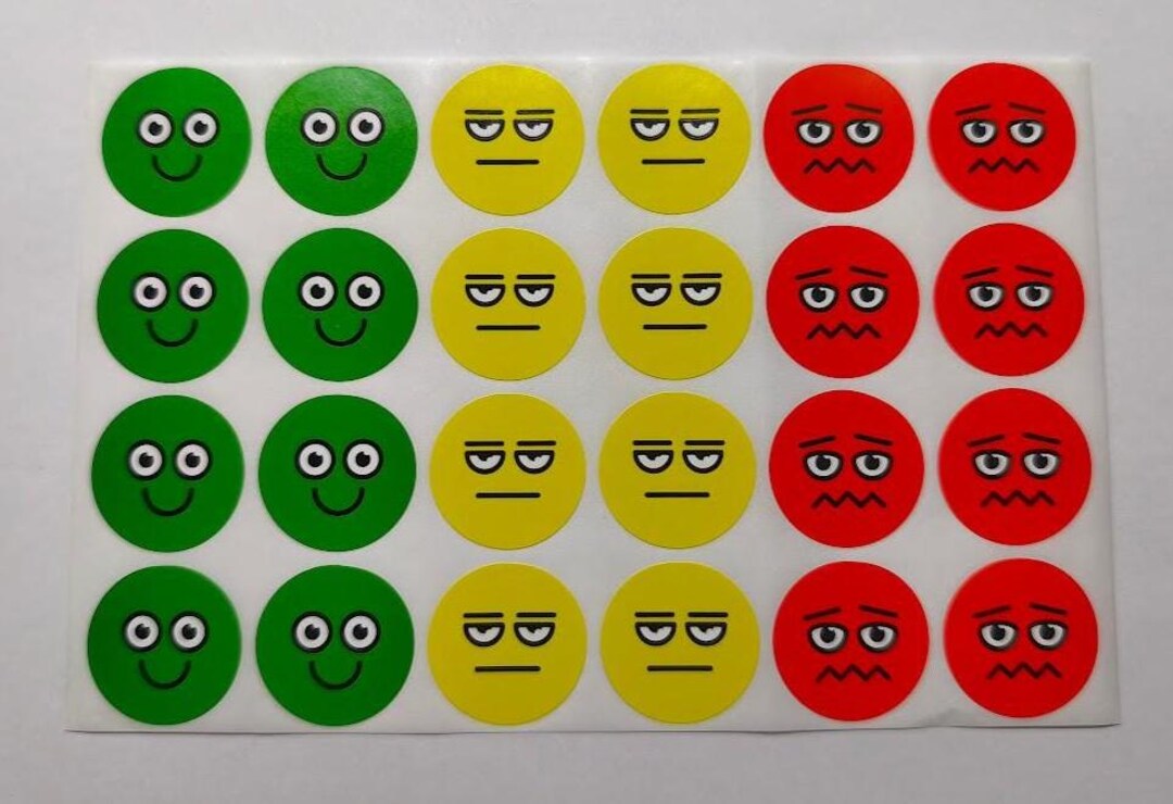 Sticker Emotion Angry Smiley Stickers – 1 Inch – Round Emotion Stickers (happy, Angry & More ...