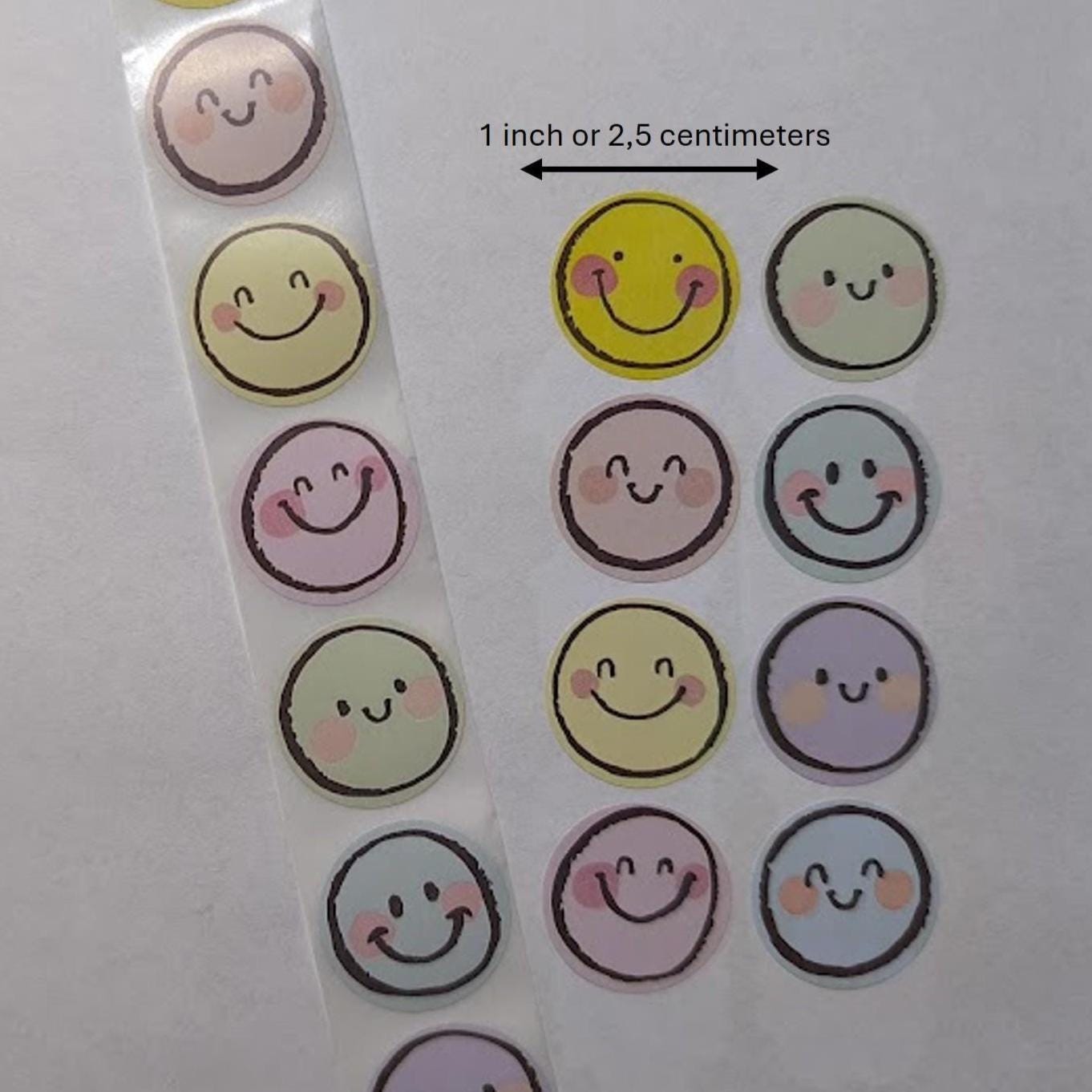 Cartoon Smileys Stickers – 8 Round 1 Inch Designs – Cheerful Seal ...