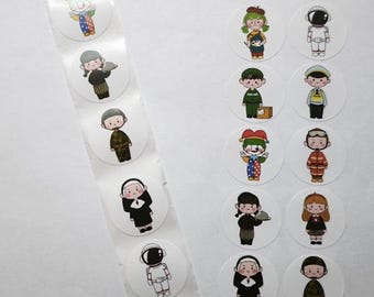Profession Stickers – 10 Designs – 1 Inch – Career Stickers for Gifts, School and Decoration