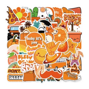 Oranje cartoon stickers | citytrip, reisstickers