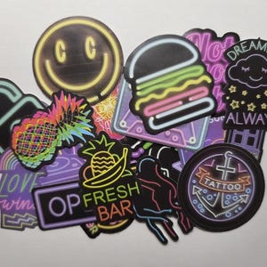 Neon cartoon stickers | Waterproof reisstickers | Koffer & laptop decoratie