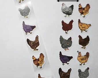 Chicken Stickers – 10 Designs – 0.7 Inch – Cute Stickers for Gifts, Mail and Packaging