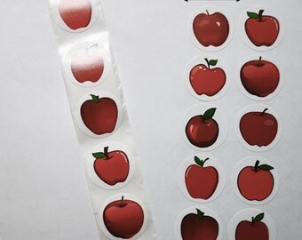 Apple Stickers – 10 Designs – 1 Inch – Fruit Stickers for Gifts, Mail and Packaging
