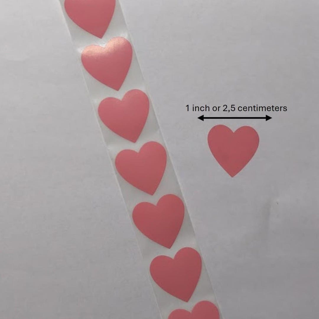 Pink Heart Sticker – 1 Design – 1 Inch Sticker for Gifts, Mail and ...