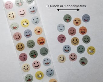 Colorful Smiley Stickers – Multiple Designs – 0.4 Inch – Cute Stickers for Gifts, Mail and Packaging