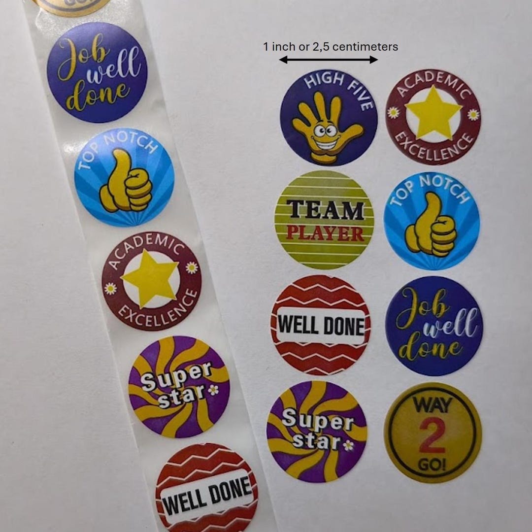 Reward Stickers – 8 Designs – 1 Inch – Motivational Stickers for Gifts ...