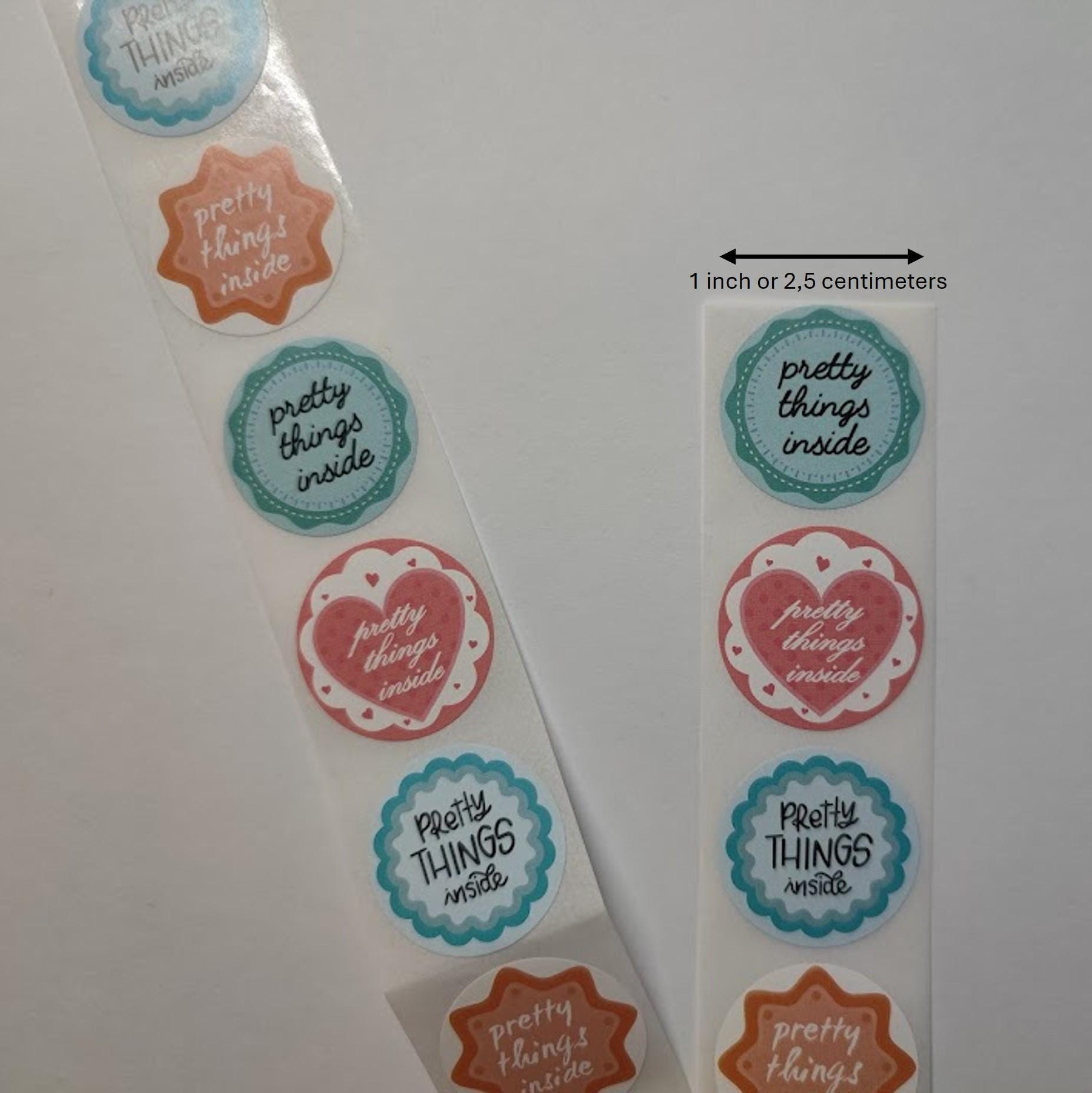 Sample Inside Sticker Pretty Things Inside Stickers – Set of 4 Designs – 1 Inch Seal Stickers ...
