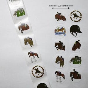 Horse Riding Sport Stickers – 10 Designs – 1 Inch – Equestrian Stickers for Gifts and Decoration
