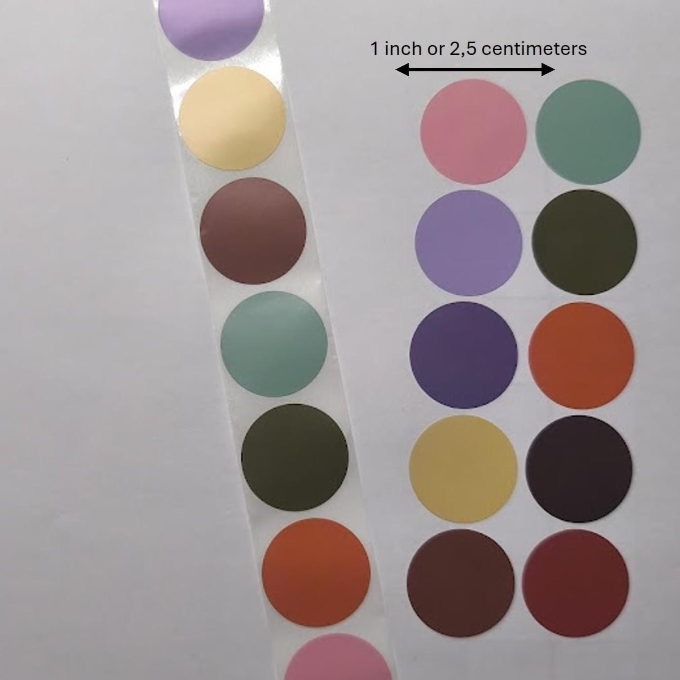 Round Color Stickers – 10 Designs – 1 Inch Decorative Stickers for ...