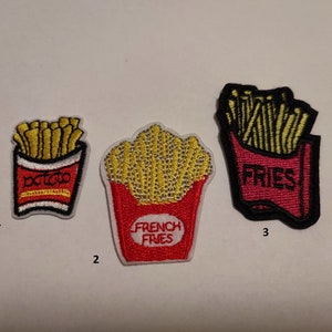Iron-on fries patch – Fun embroidered snack patch for clothes, bags or jackets