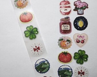 Cute Vintage Fruit Stickers – 10 Designs – 1 Inch – Retro Fruit Stickers for Gifts, Mail and Packaging