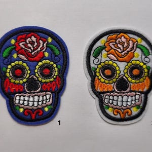 Iron-on skull patch – Colorful embroidered skull patches for clothes, bags or jackets